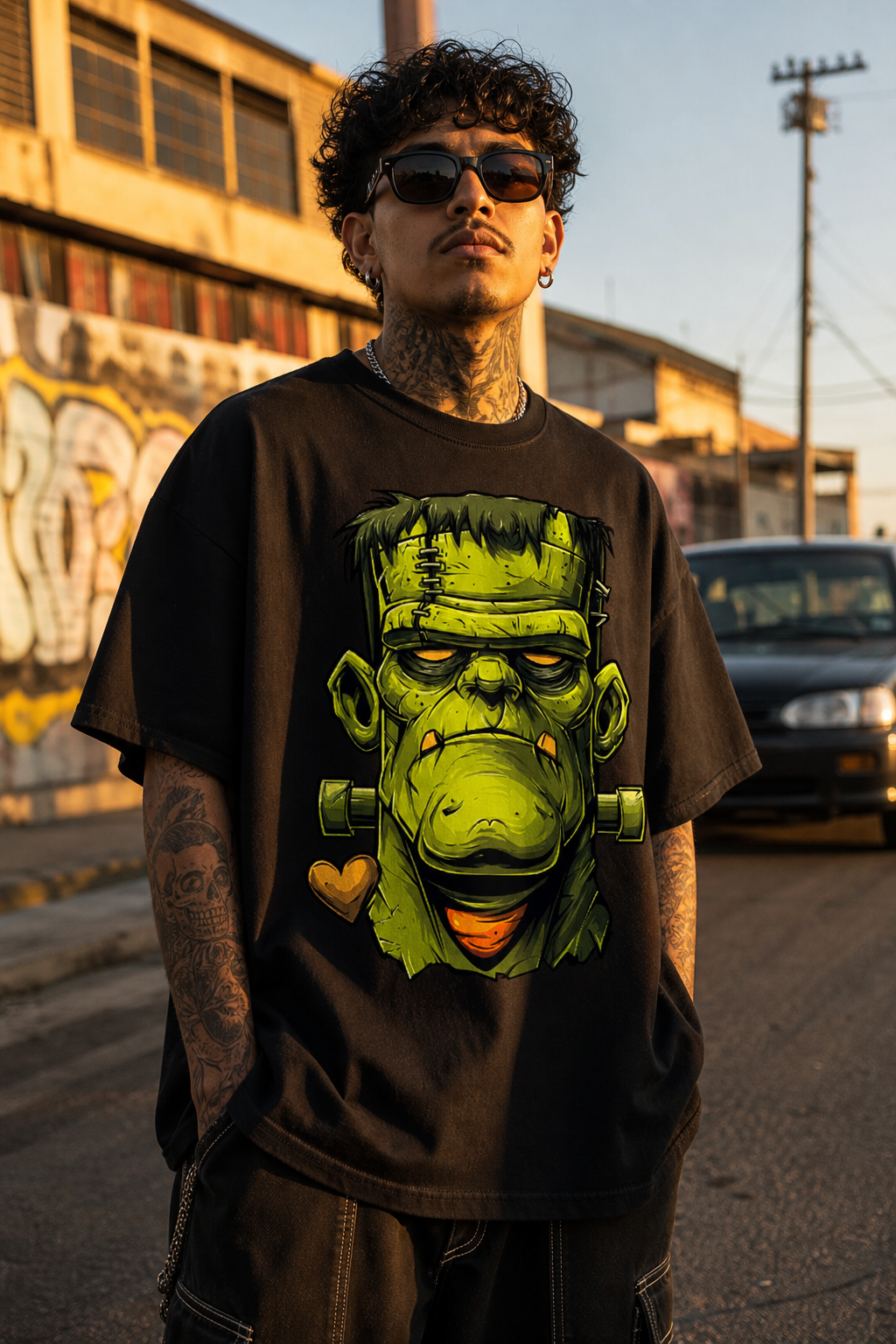 Playera Oversize Frankenstein Toxic
