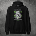 Sudadera con capucha negra TØBY STREET con estampado gráfico de fajos de billetes y texto motivacional en el pecho